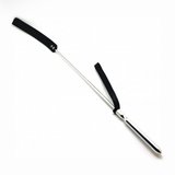 Peitsche Metall und Leder Schwarz/Silber 70,5 cm