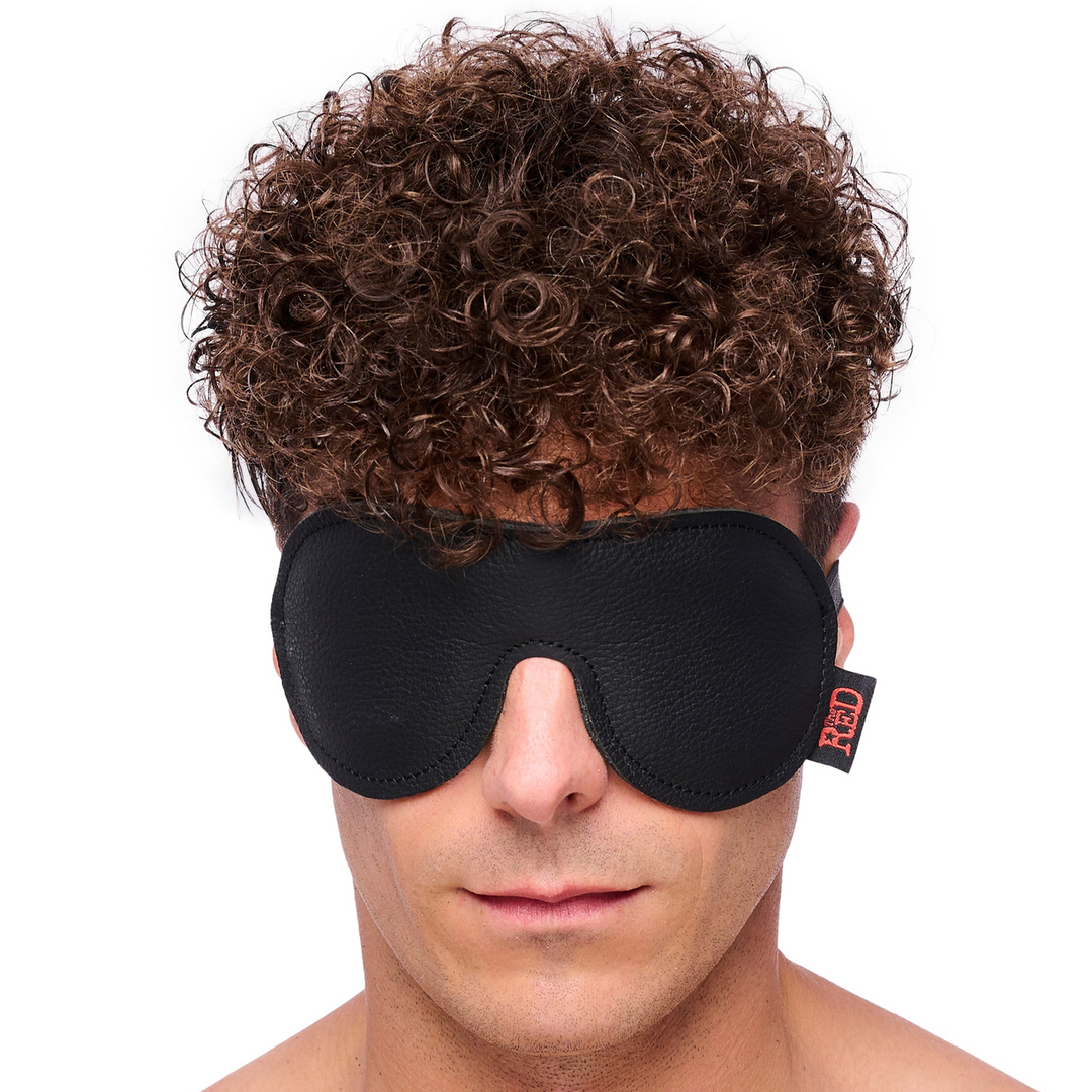 Leder-Augenmaske Schwarz
