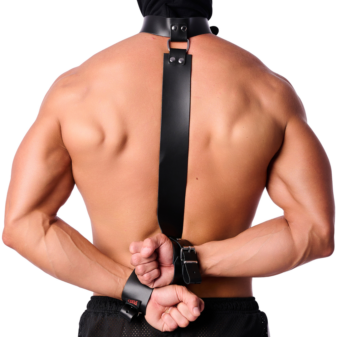 Leder-Bondage-Halsband für Hände Schwarz