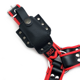 Leder-Flaschenhalter für Aroma mit Harness-Befestigung Schwarz
