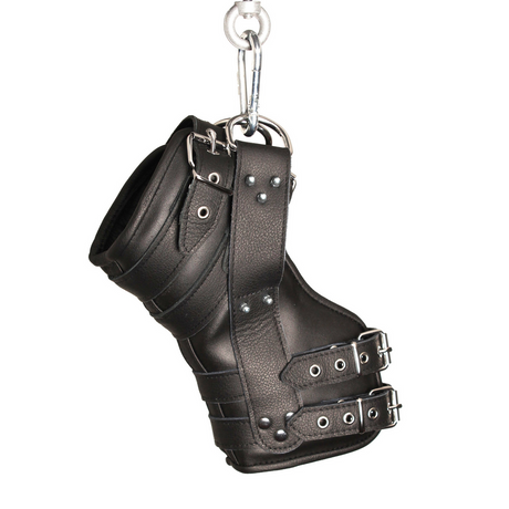 Set aus 2 Leder-Beinfesseln Deluxe Schwarz – Ansicht 3