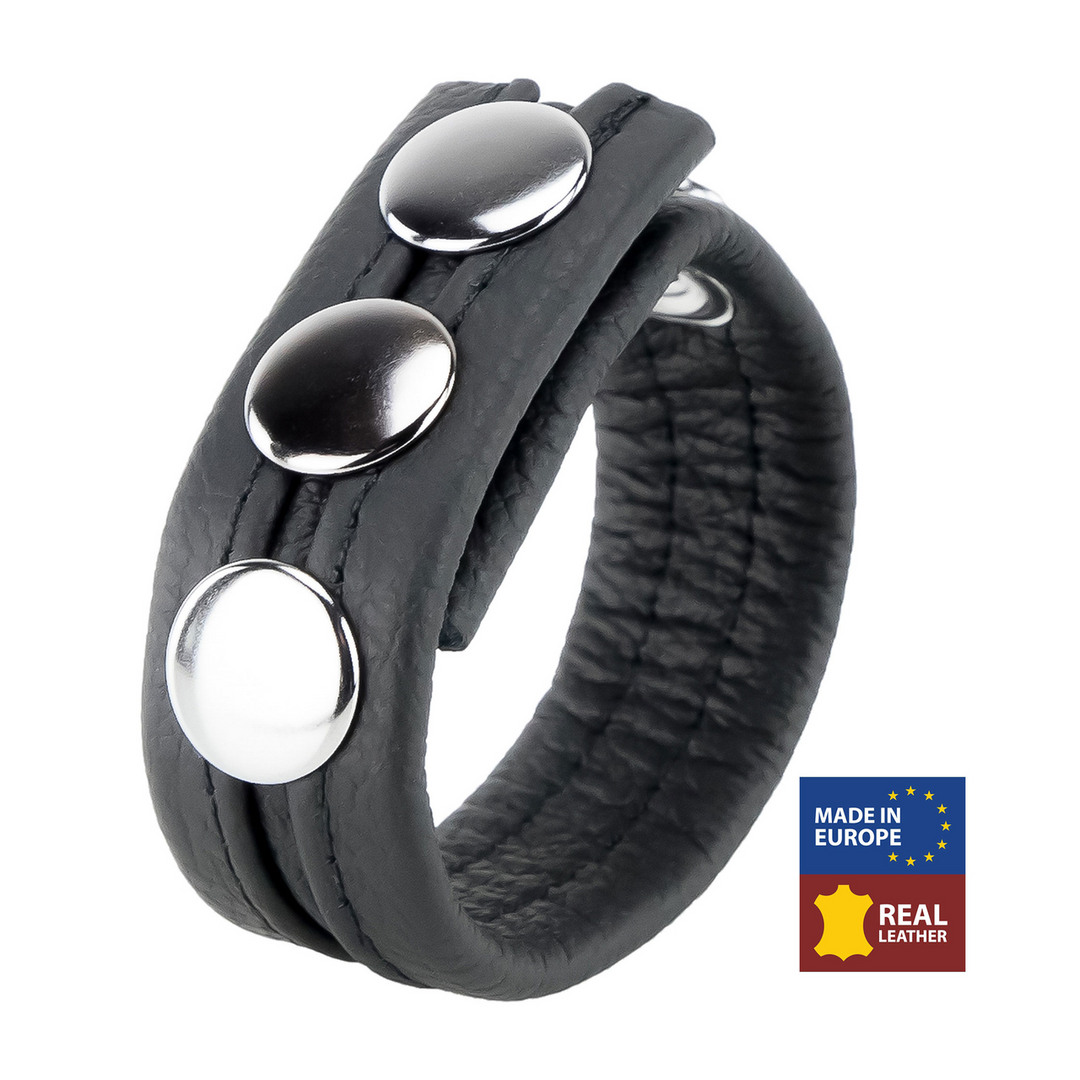Penisring Leder verstellbar Schwarz