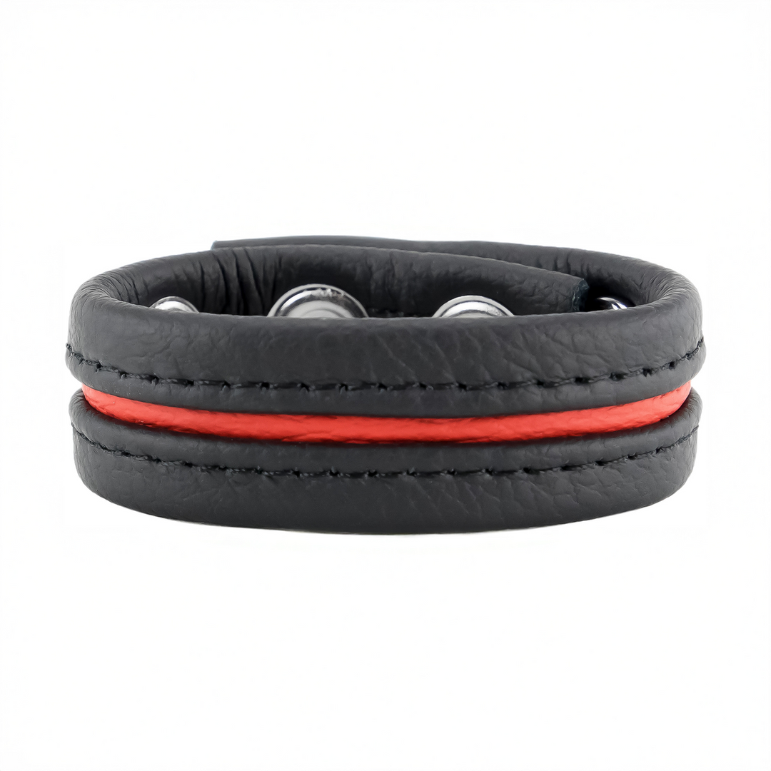 Penisring Leder verstellbar Rot