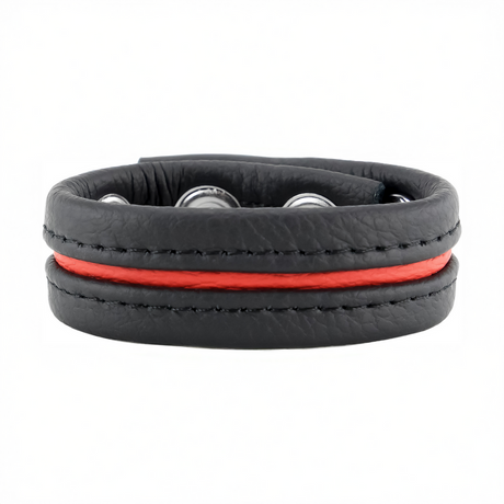 Penisring Leder verstellbar Rot