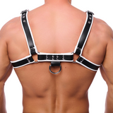 Harness Premium Leder Schwarz/Weiß L/XL