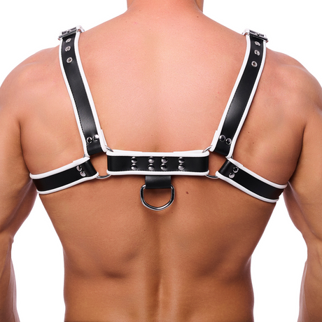 Harness Premium Leder Schwarz/Weiß L/XL – Ansicht 2