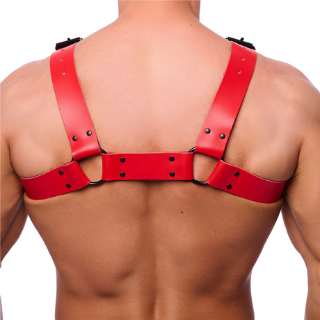 Harness Bulldog Leder Rot S/M – Ansicht 2