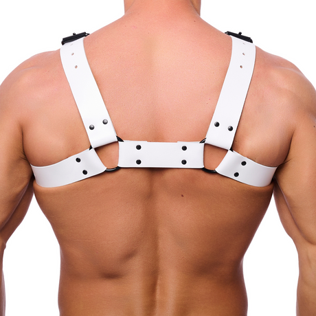 Harness Bulldog Leder Weiß L/XL – Ansicht 2