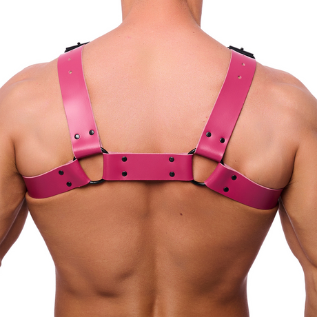 Harness Bulldog Leder Pink S/M – Ansicht 2