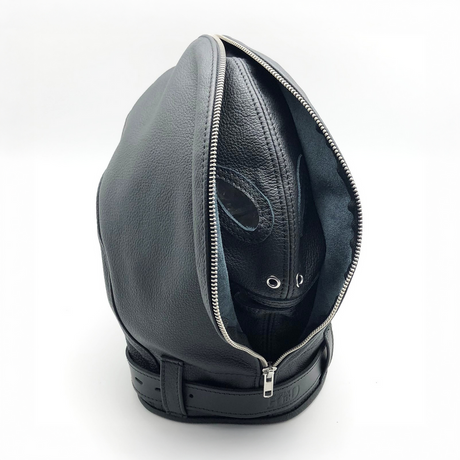 Ledermaske Balaclava Schwarz