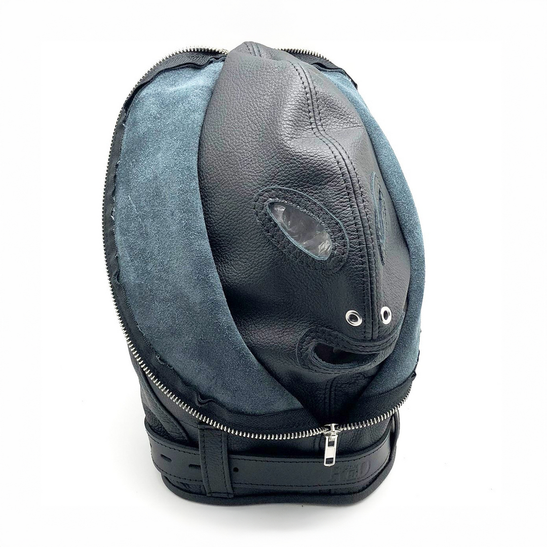 Ledermaske Balaclava Schwarz