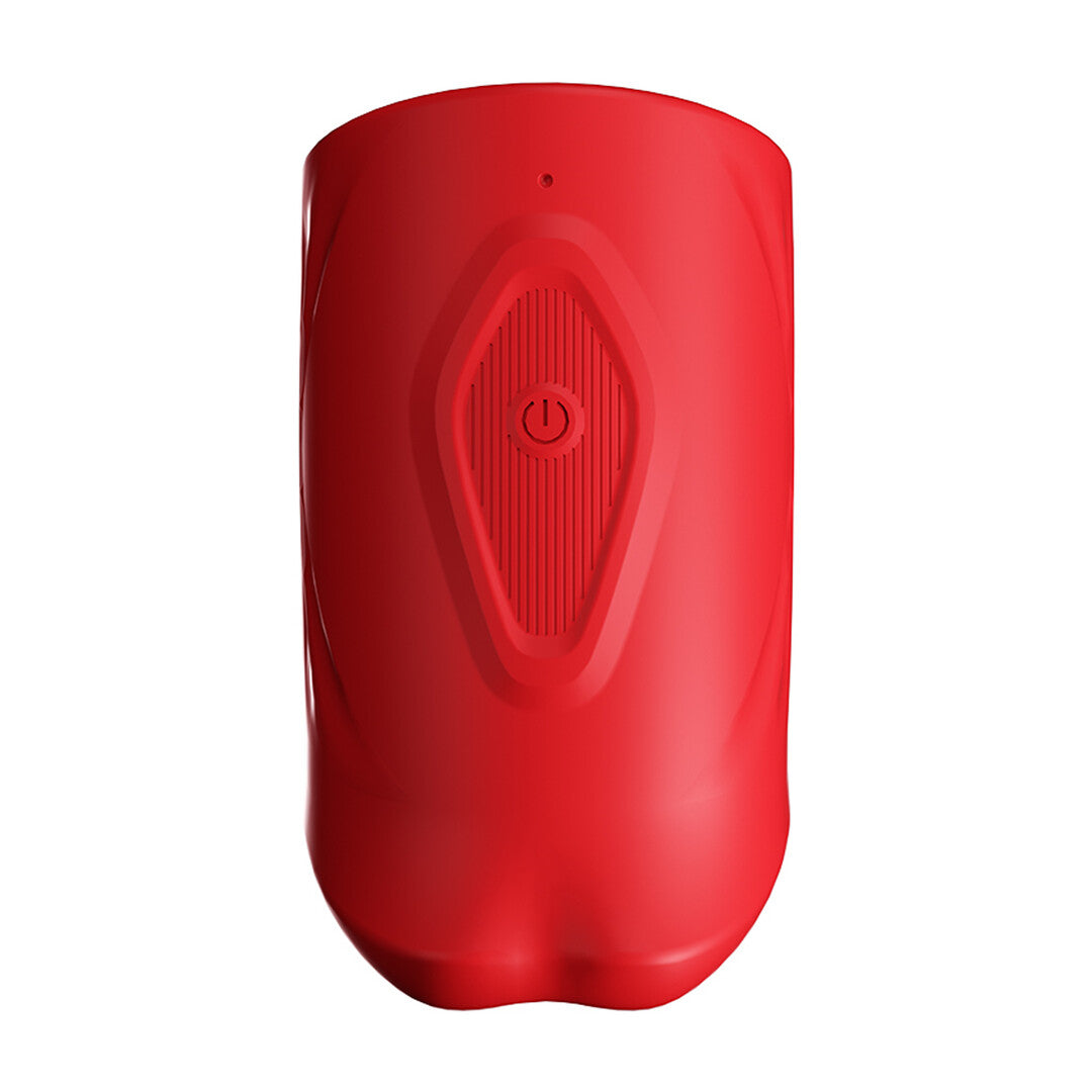 Masturbator SinsFactory mit Mundform und festem Griff Rot 10,2 x 5,9 cm – Ansicht 4