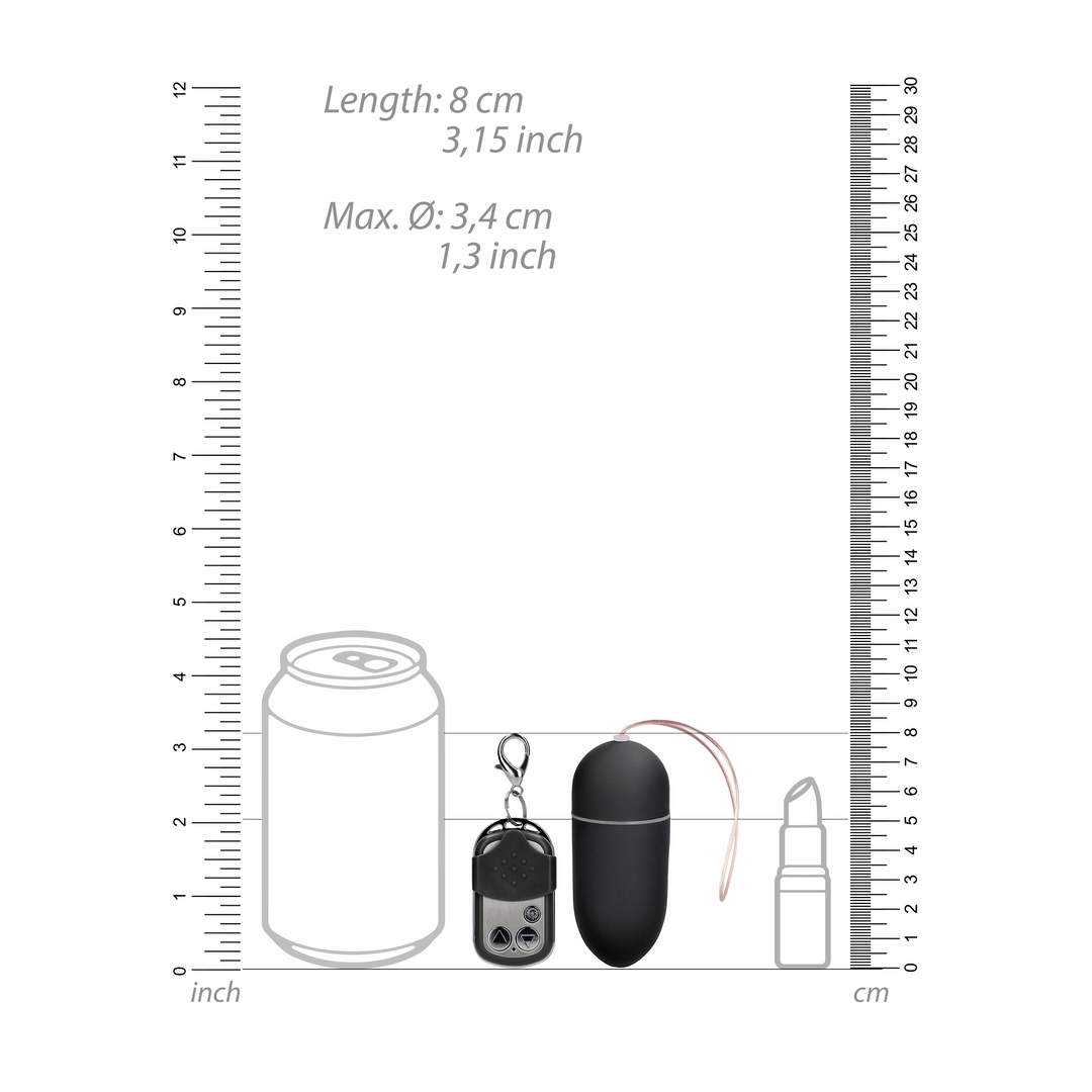 Vibro-Ei mit 10 Geschwindigkeiten und Fernbedienung Schwarz 8 x Ø 3,4 cm