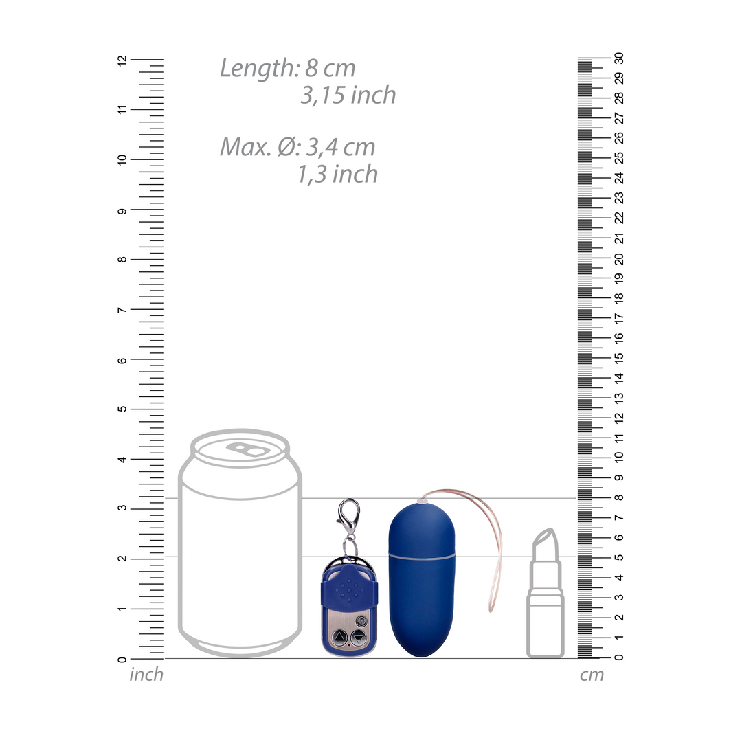 Vibro-Ei mit 10 Geschwindigkeiten und Fernbedienung Schwarz 8 x Ø 3,4 cm