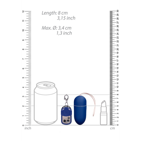 Vibro-Ei mit 10 Geschwindigkeiten und Fernbedienung 8 x Ø 3,4 cm