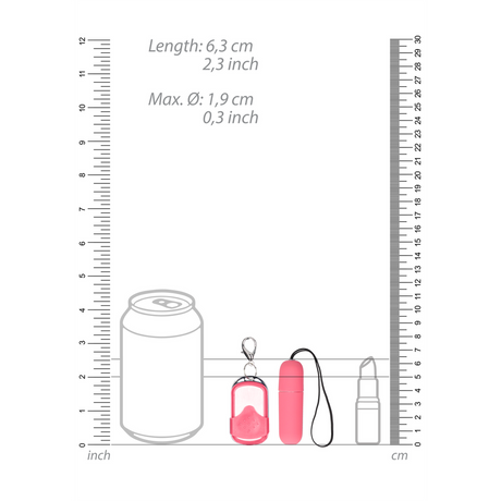 Vibro-Bullet mit Fernbedienung Pink 6,3 x Ø 1,9 cm
