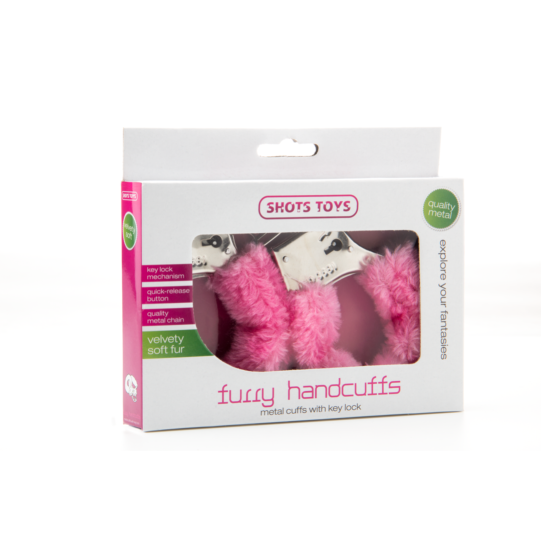 Flauschige Handschellen Schwarz