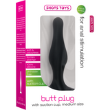 Analplug mit Saugfuß Medium Schwarz 11,6 cm