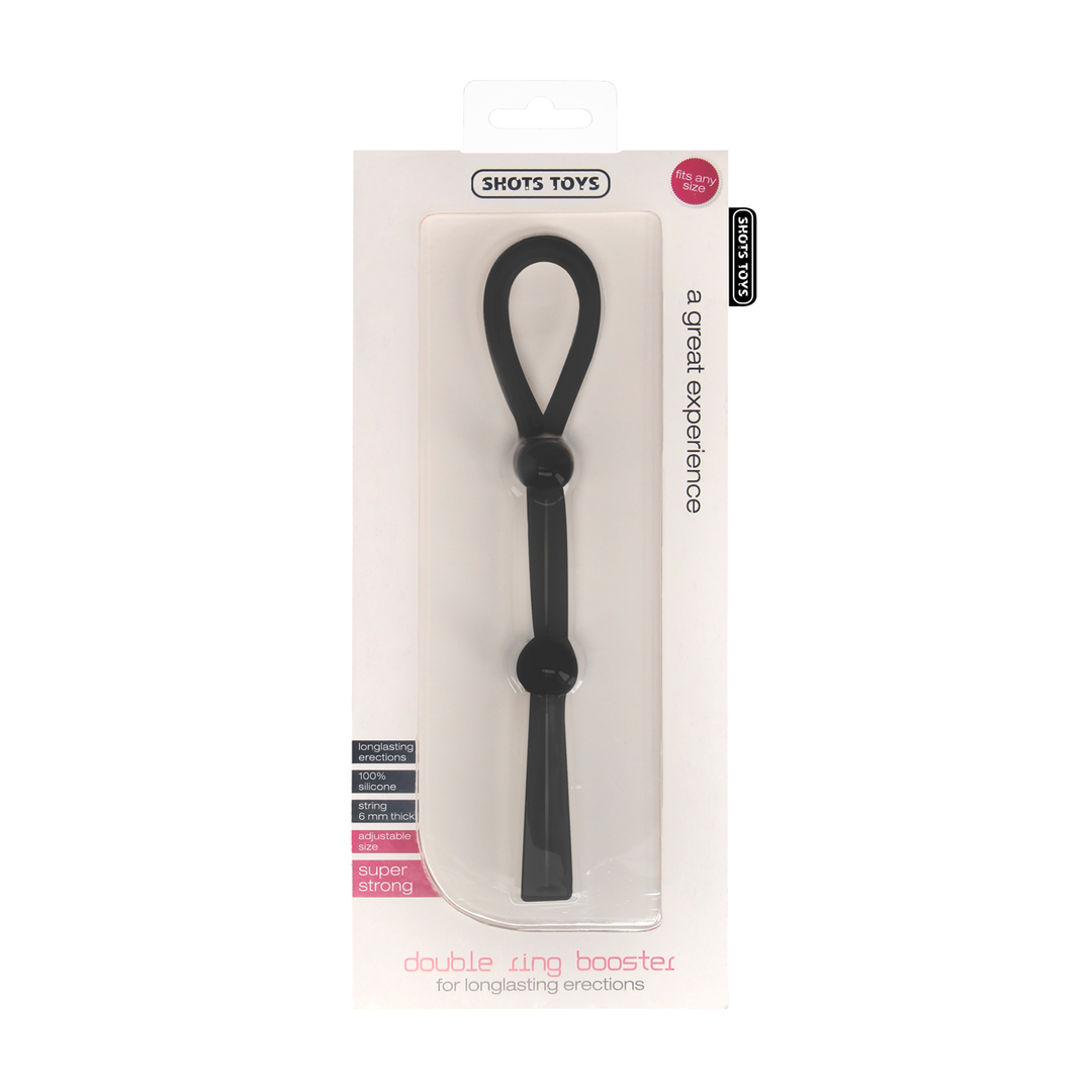 Penisring Doppel-Booster Schwarz 20 cm
