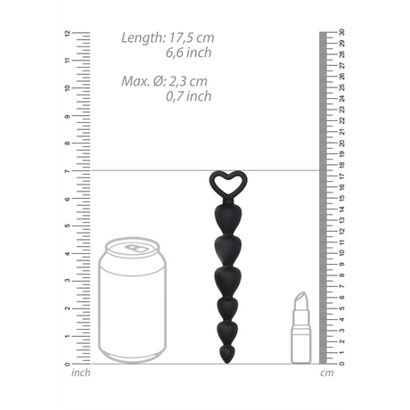 Analkette Silikon Schwarz 14,8 x Ø 2,5 cm