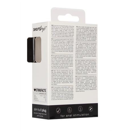 Analplug Slim für Anfänger Schwarz 7,5 x Ø 2,2 cm