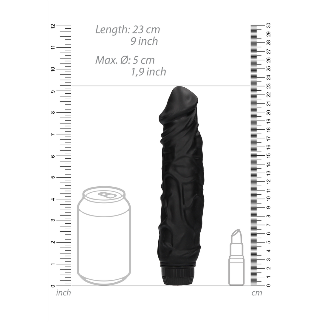 Realistischer Vibrator Multispeed Schwarz 20 x Ø 5 cm