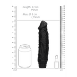 Realistischer Vibrator Multispeed Schwarz 20 x Ø 5 cm