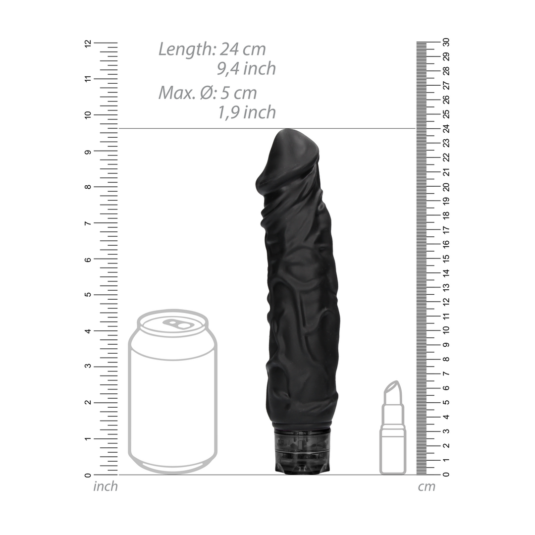 Realistischer Vibrator Multispeed Schwarz 20,5 x Ø 5 cm