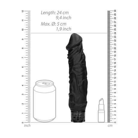 Realistischer Vibrator Multispeed Schwarz 20,5 x Ø 5 cm