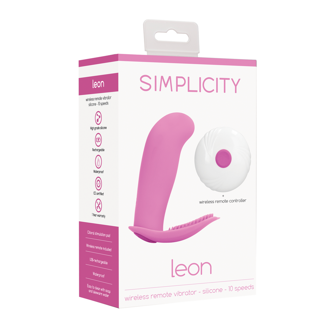 Vibrator Leon mit Fernbedienung Pink 10,2 cm