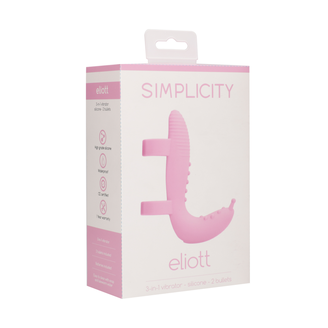 Vibrator Eliott mit Aufsätzen Pink 11,3 cm