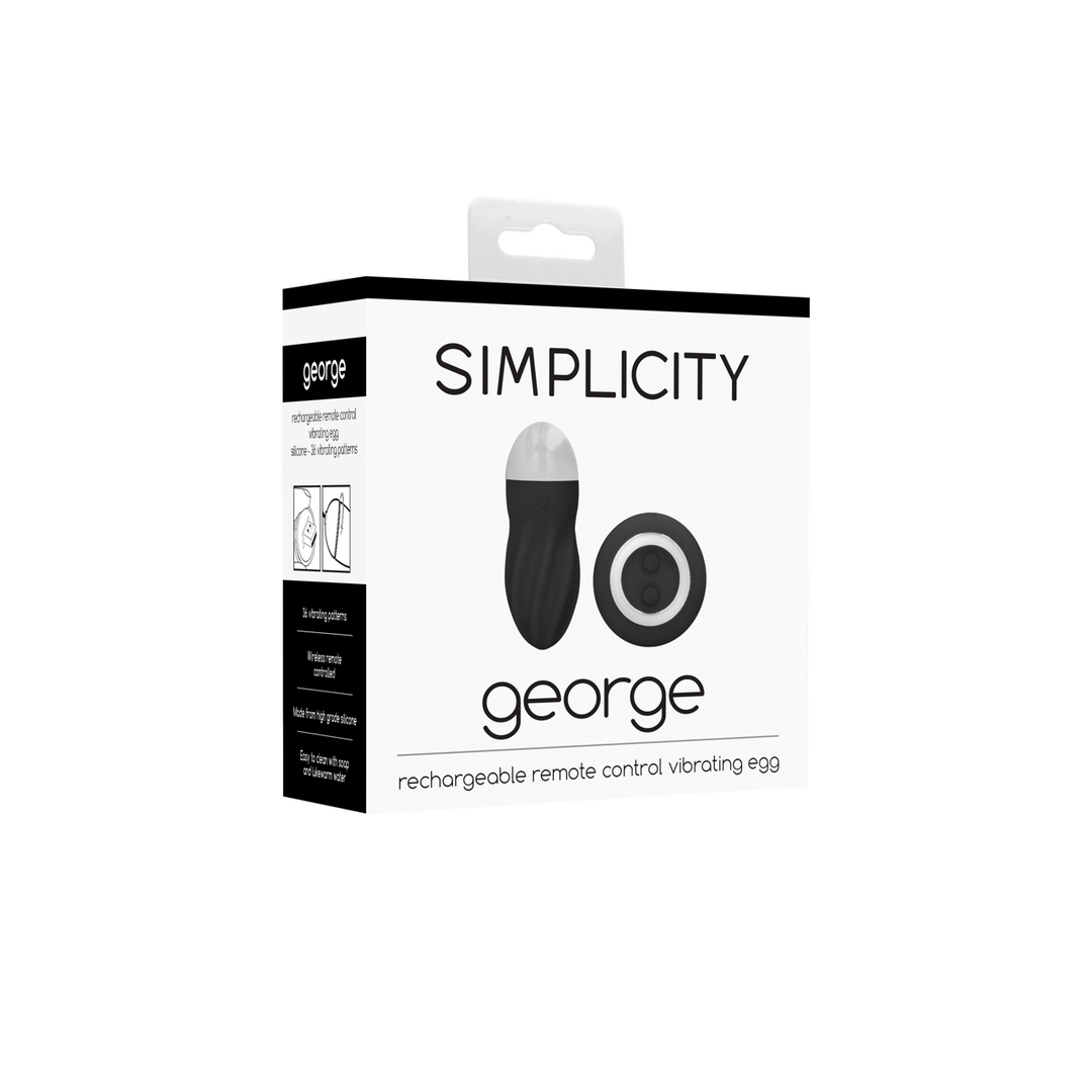 Vibro-Ei George mit Fernbedienung Schwarz 9 cm