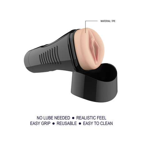 Masturbator selbstschmierend mit Griff XL Vagina Hautfarbe 24 x Ø 10 cm