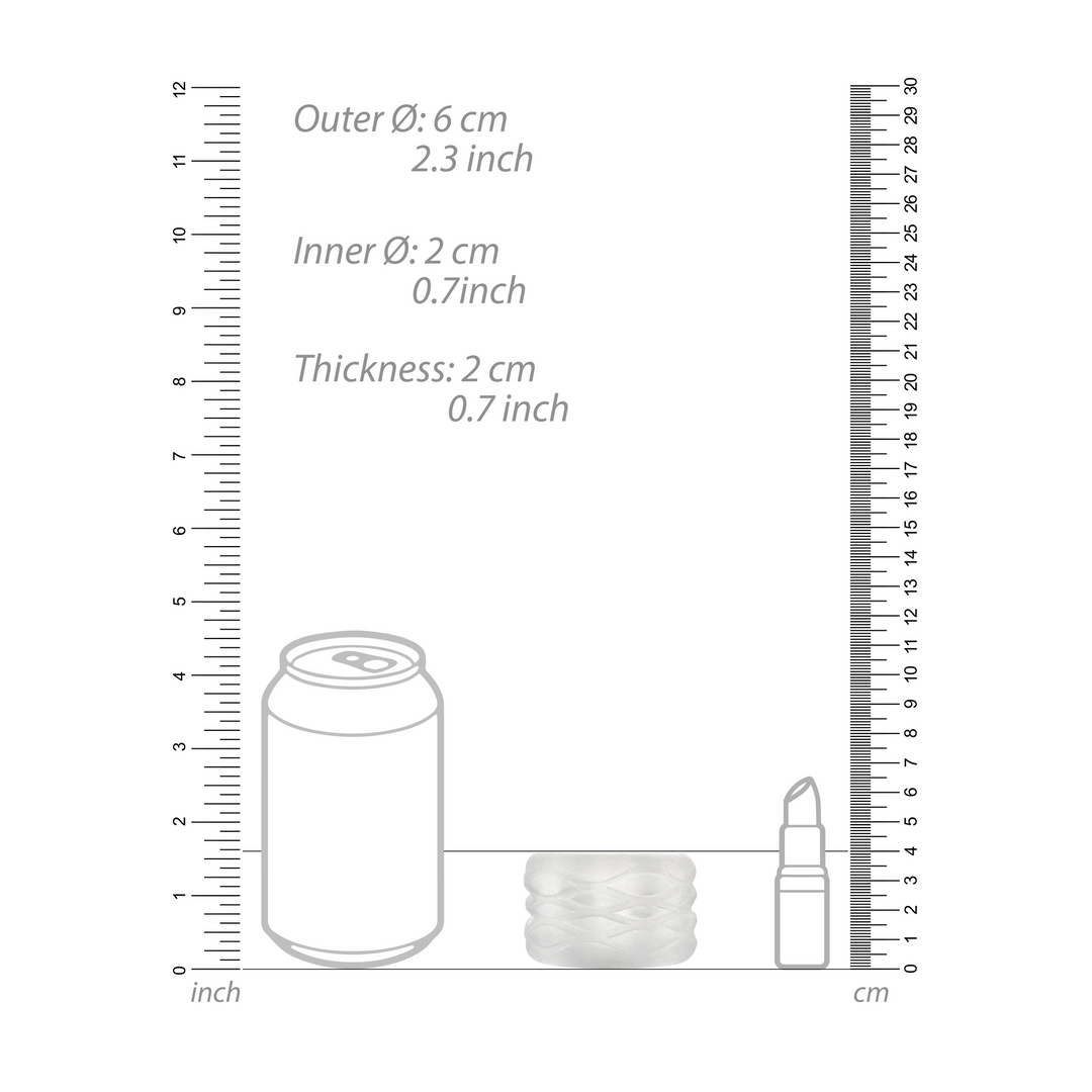 Masturbator Nr. 93 beidseitig nutzbar mit Bumper Durchsichtig 4 x Ø 4 cm