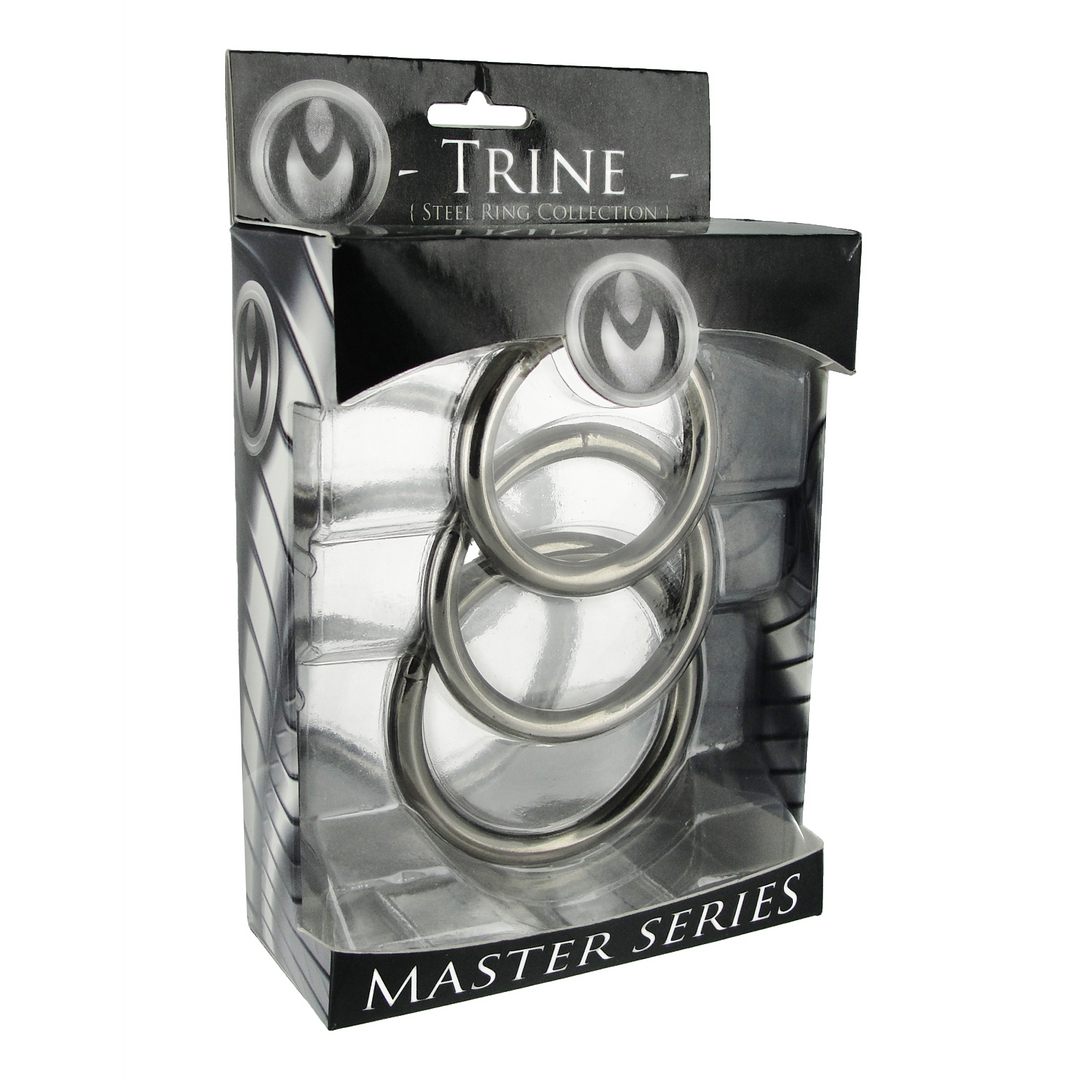 Penisring-Set Trine aus Stahl Schwarz