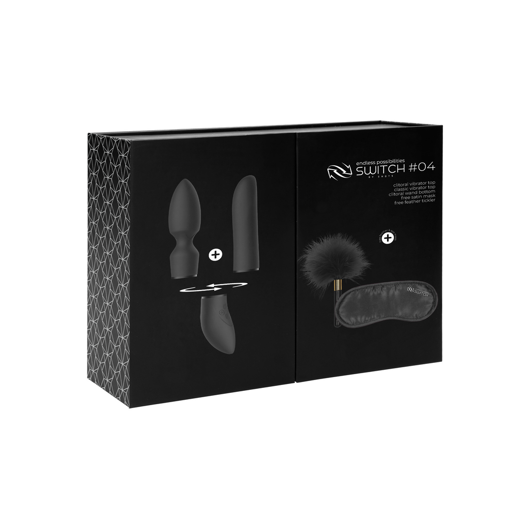 Vibrator Vergnügungsset #4 mit verschiedenen Aufsätzen Schwarz