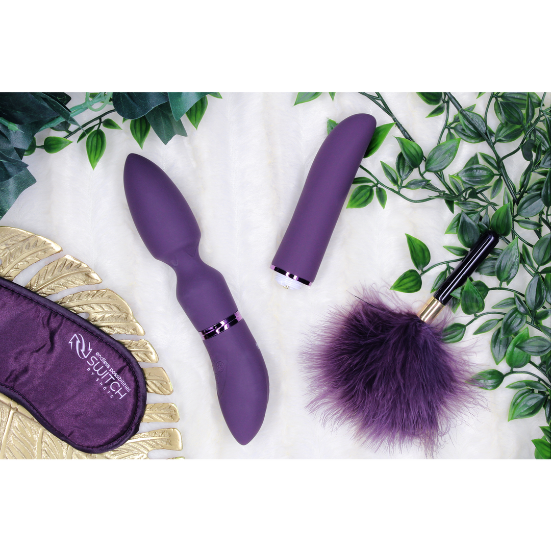 Vibrator Vergnügungsset #4 mit verschiedenen Aufsätzen Schwarz