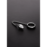 Penisring Donut mit Anal-Ei Silber 28,9 cm
