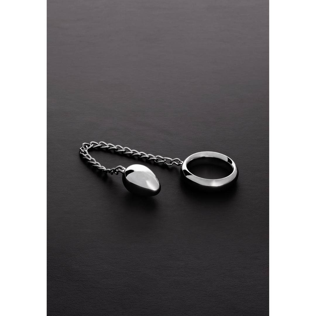 Penisring Donut mit Anal-Ei Silber 28,9 cm