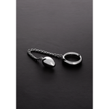 Penisring Donut mit Anal-Ei Silber 28,9 cm
