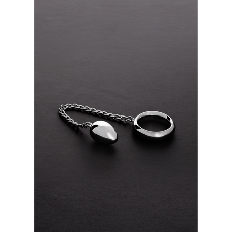 Penisring Donut mit Anal-Ei Silber 28,9 cm