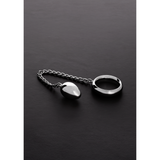 Penisring Donut mit Anal-Ei Silber 28,9 cm
