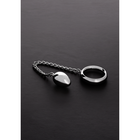 Penisring Donut mit Anal-Ei Silber 28,9 cm