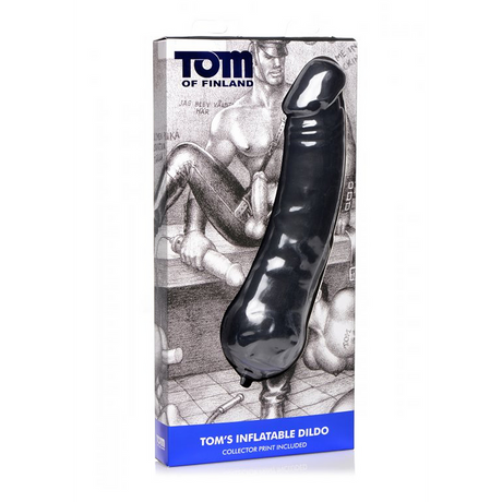 Dildo Toms aufblasbar aus Silikon Schwarz 32,4 cm