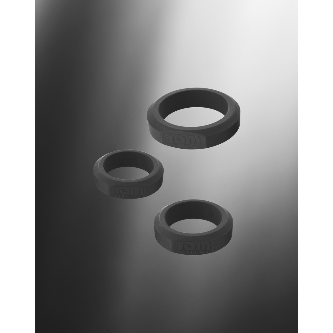 Penisring-Set Silikon 3-teilig Grau Ø 4,5 cm