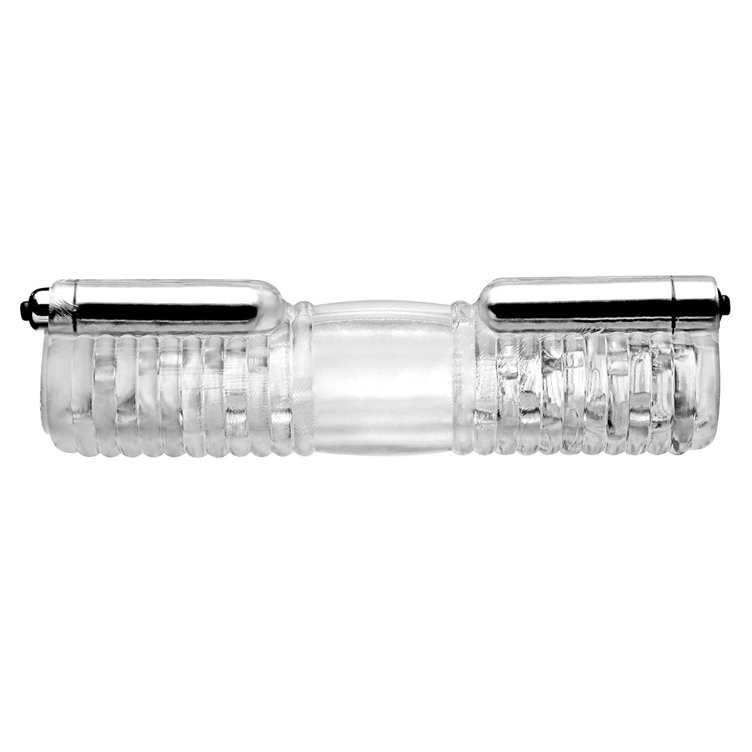 Vibrator Head-to-Head mit Sleeve Grau 26,7 x Ø 3,8 cm