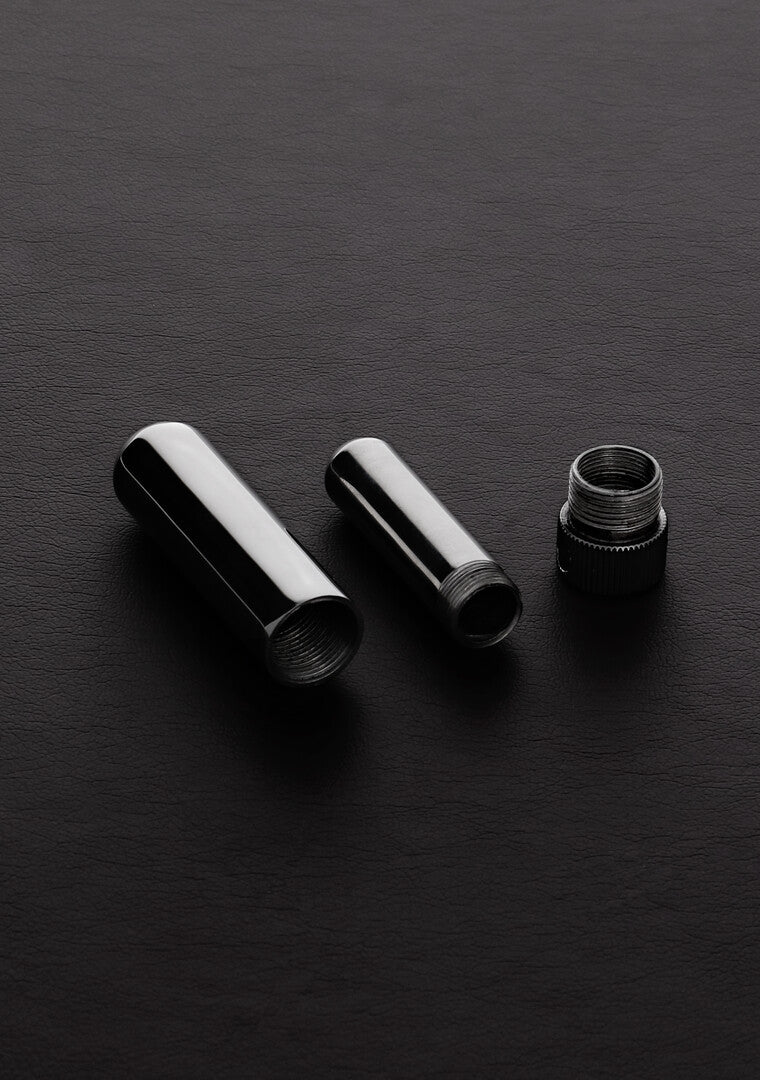 Inhalator Steel aus Edelstahl mit Lederband zum Umhängen 6,4 x 1,6 cm – Ansicht 2