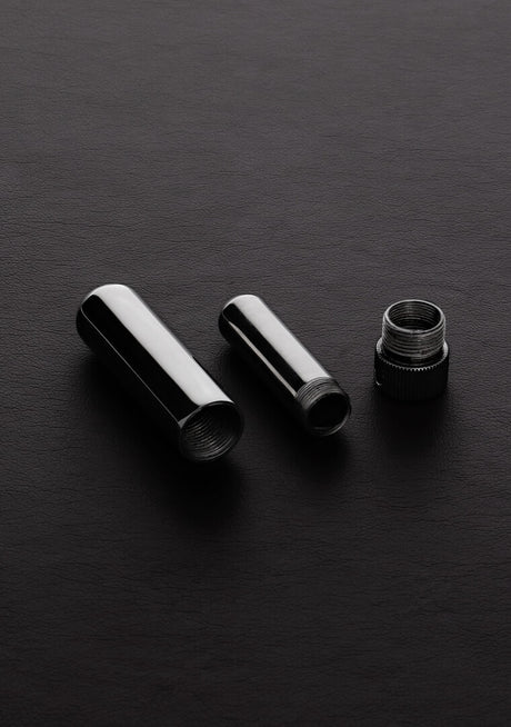 Inhalator Steel aus Edelstahl mit Lederband zum Umhängen 6,4 x 1,6 cm – Ansicht 2