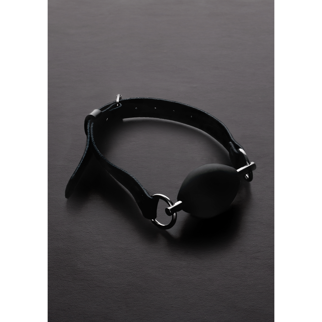 Ballknebel Silikon oval Schwarz 26 cm
