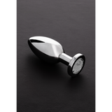 Analplug mit Schmuckstein Silber 10,4 cm